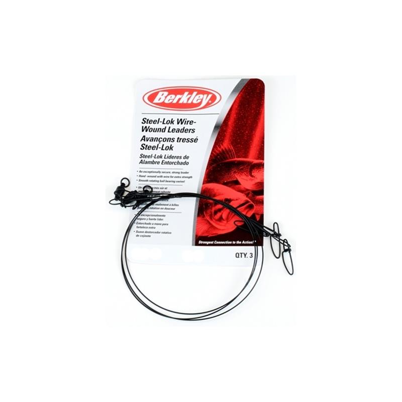 Berkley McMahon Stålfortom 30lbs 30cm Stålfortom med swivel og cross-lock