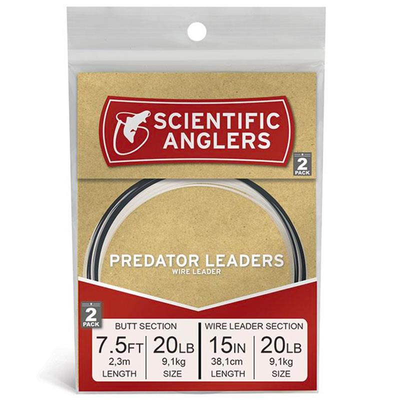 SA Predator Leader 2pk 7.5' AR Tapered Leader w/15" 45lb Wire