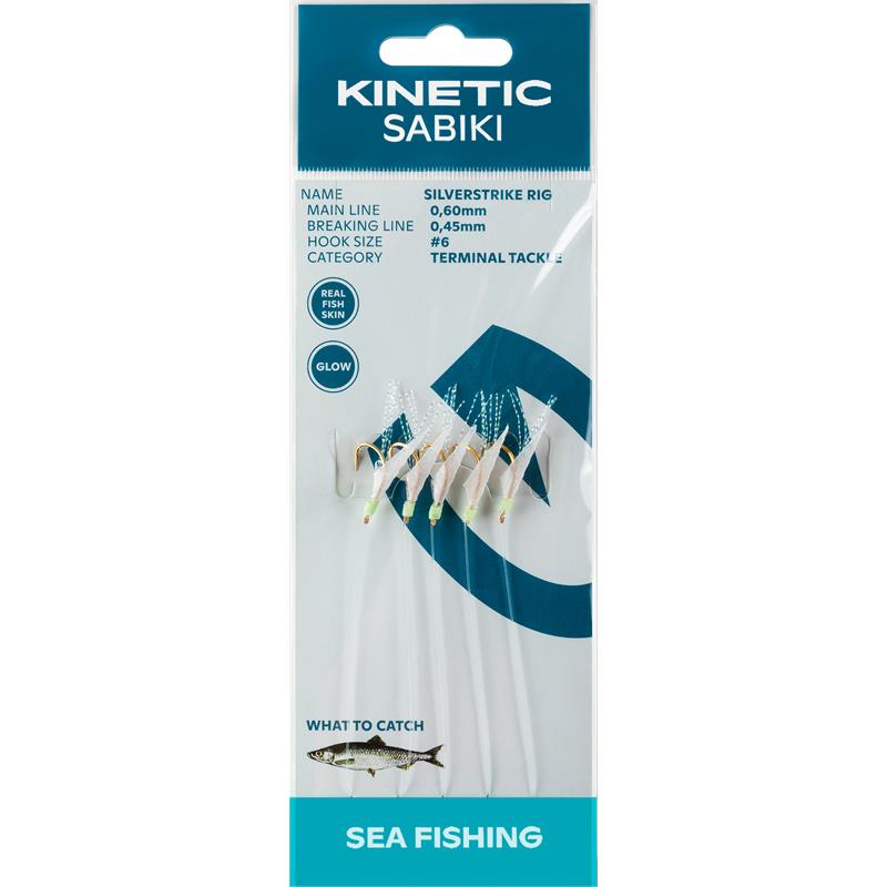 Kinetic Sabiki SilverStrike #6 Fishskin/Flash