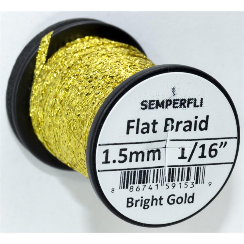 Semperfli Flat Braid 1,5mm Bright Gold
