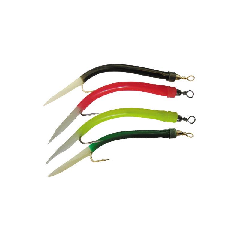 Wiggler kroksett str. 6/0 Mix Gummi mark, 4pk
