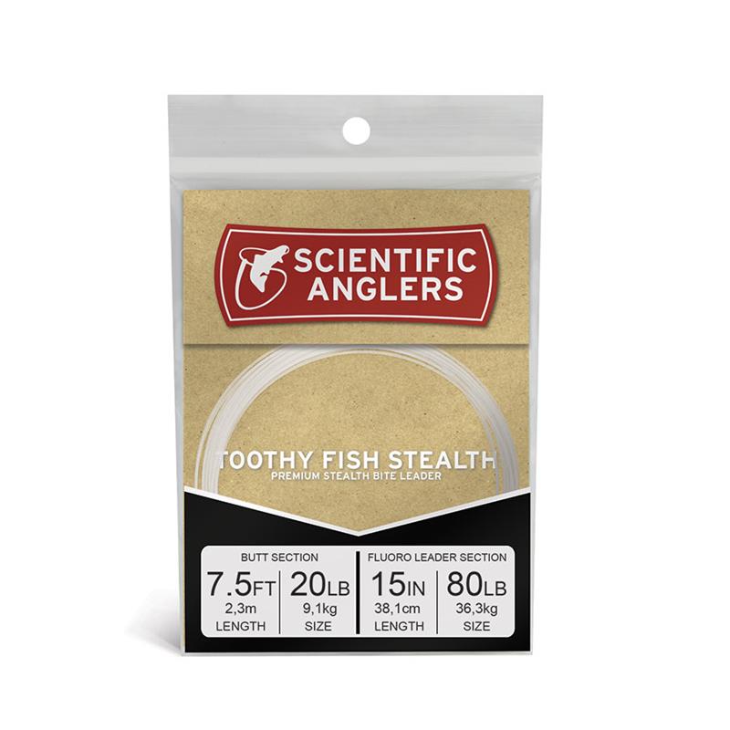 SA Toothy Fish Stealth Leader 7.5' AR Tapered Leader w/15" 80 lb Fluor