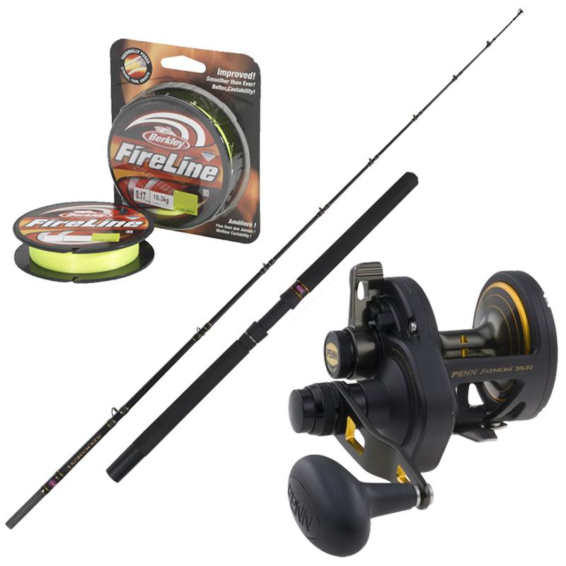 Penn Proff 2-speed Havfiskesett 12-30lbs 7' Regiment XT 12-30lbs + snelle og line