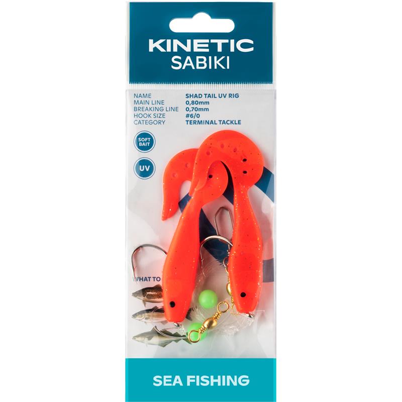 Kinetic Sabiki Shad Tail #6/0 Red/Glitter