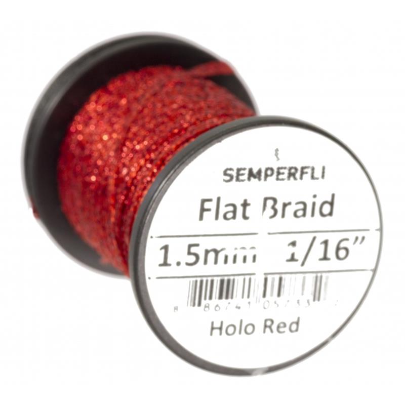 Semperfli Flat Braid 1,5mm Holographic Red