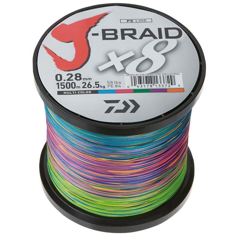 Daiwa J-Braid X8 1500m - 0,24mm Multi-colour