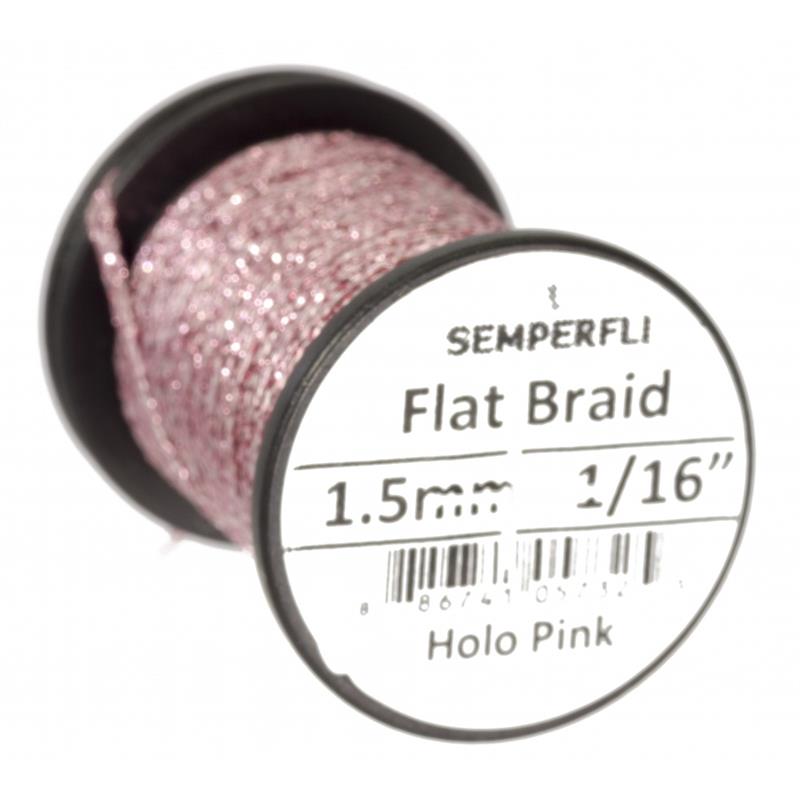 Semperfli Flat Braid 1,5mm Holographic Pink