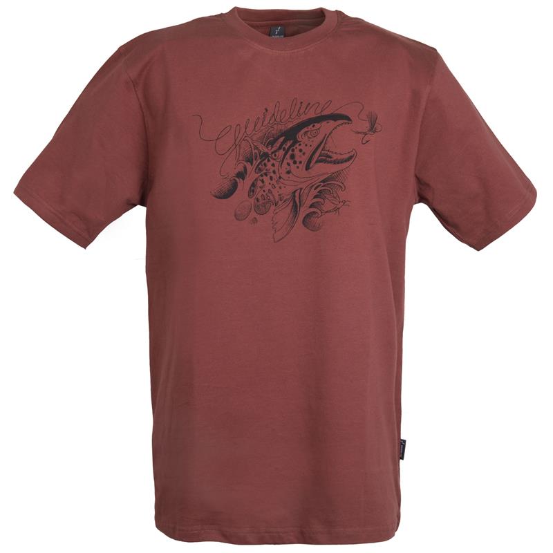 Guideline Angry Trout t-skjorte XXL ECO - Brick - herre