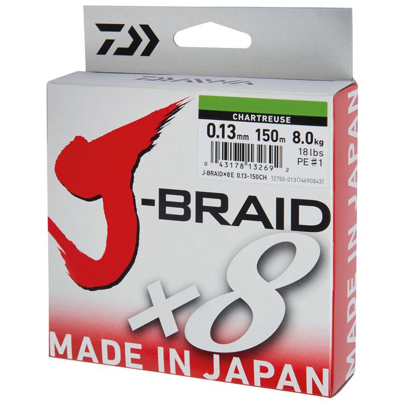 Daiwa J-Braid X8 150m 0,16 mm Dark Green
