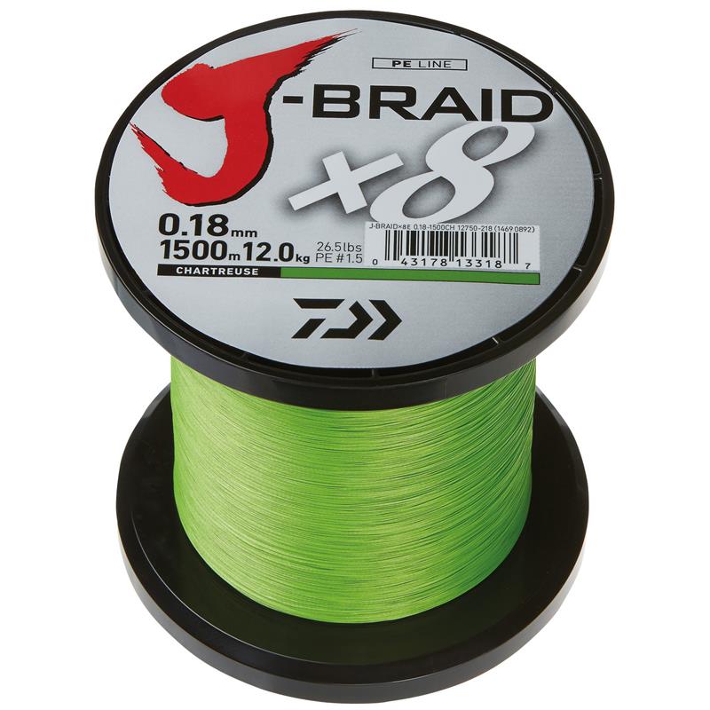 Daiwa J-Braid X8 1500m - 0,35mm Chartreuse